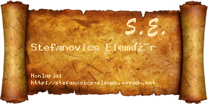Stefanovics Elemér névjegykártya