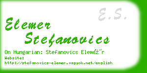 elemer stefanovics business card